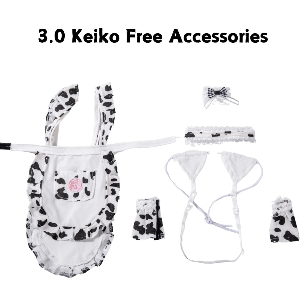 Image of 3.0 Keiko: Nude Anime Figures Maid Girlfriend Cow Costume Cosplay